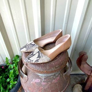 Cole Haan nude snakeskin flats